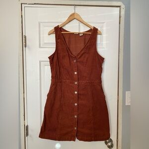 Levi’s Rust Button-Down Corduroy Sleeveless Dress